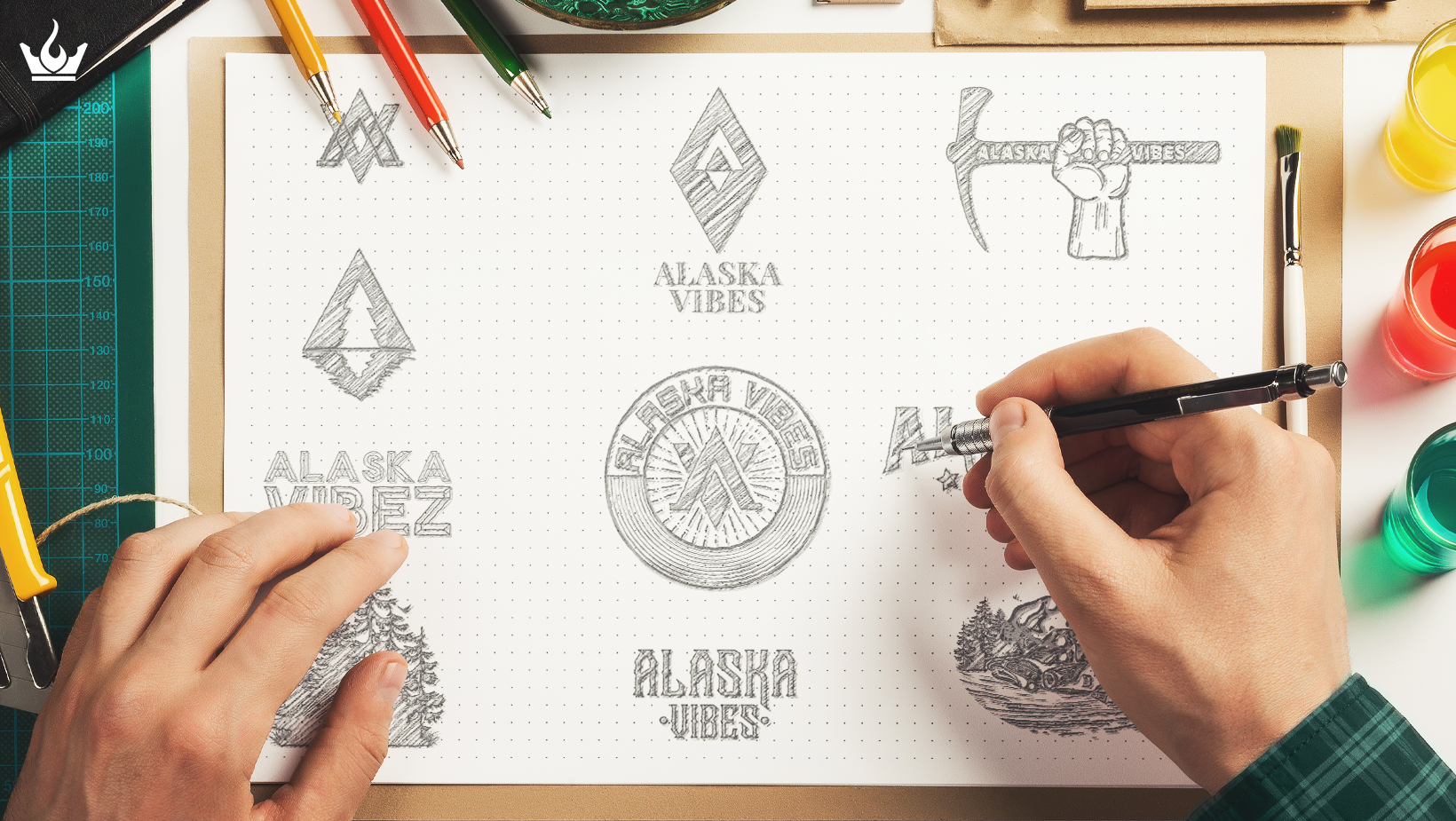 Alaska Vibes Logo Sketch Custom Design