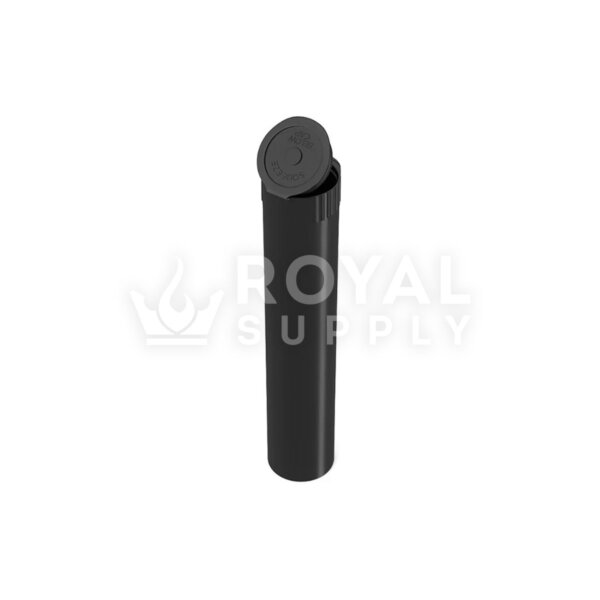 95MM CR POP TOP 100% BIODEGRADABLE PLASTIC PRE ROLL TUBES, BLACK (QTY 1000)