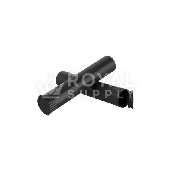 95MM CR POP TOP 100% BIODEGRADABLE PLASTIC PRE ROLL TUBES, BLACK (QTY 1000)