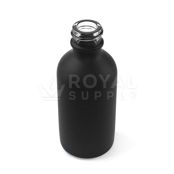 2 OZ ROUND GLASS TINCTURE BOTTLES, MATTE BLACK (QTY 240)
