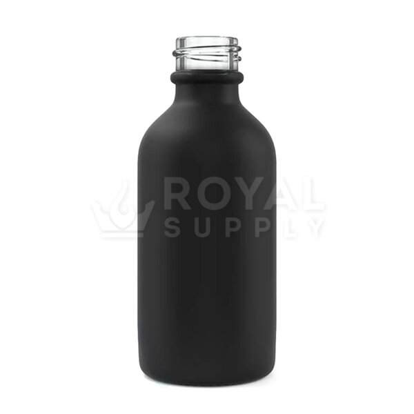 2 OZ ROUND GLASS TINCTURE BOTTLES, MATTE BLACK (QTY 240)