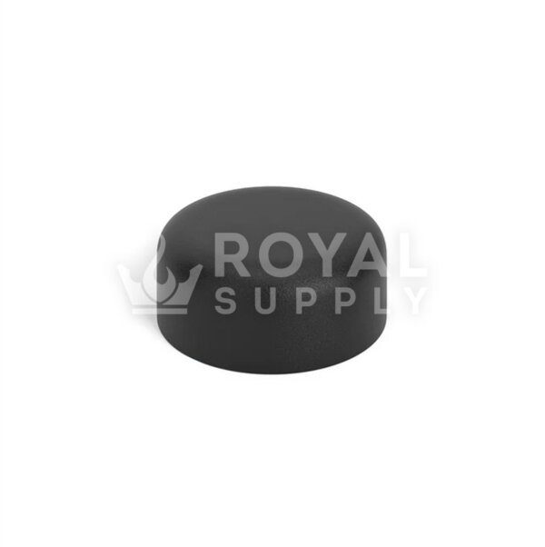 CHILD RESISTANT | SMOOTH PUSH DOWN & TURN ROUNDED PLASTIC CAPS W/ FOIL LINER, 38MM, MATTE BLACK, 9ML (QTY 320)