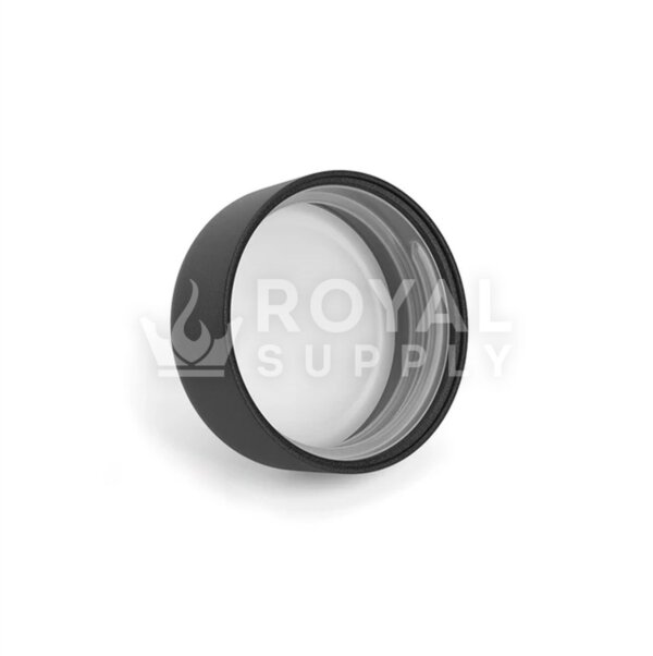 CHILD RESISTANT | SMOOTH PUSH DOWN & TURN ROUNDED PLASTIC CAPS W/ FOIL LINER, 38MM, MATTE BLACK, 9ML (QTY 320)