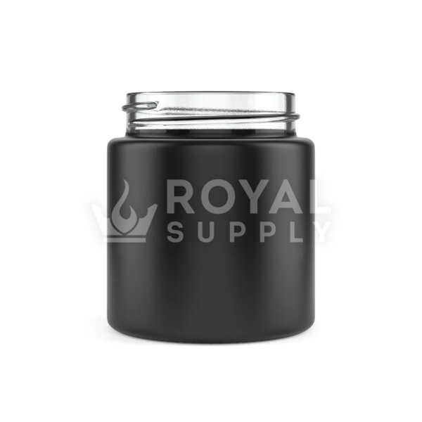 3 OZ STRAIGHT SIDED MATTE BLACK GLASS JAR, 50MM NECK (QTY 100)