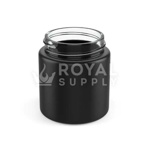 3 OZ STRAIGHT SIDED MATTE BLACK GLASS JAR, 50MM NECK (QTY 100)