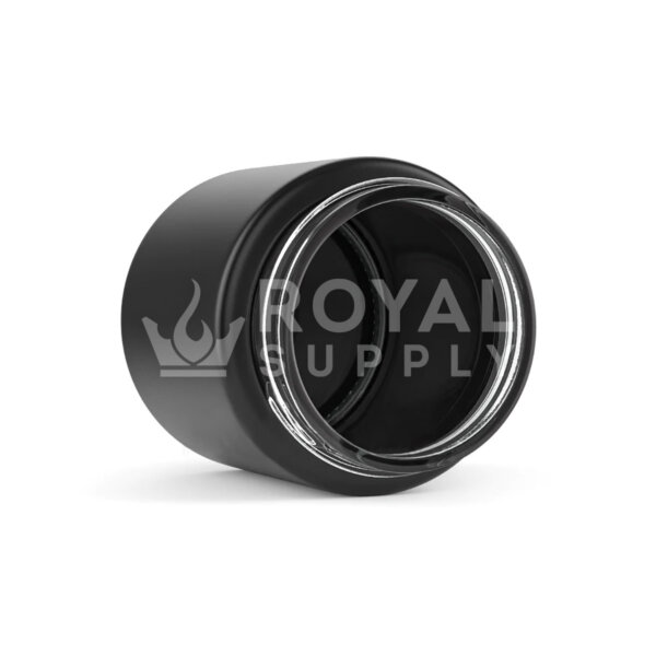 3 OZ STRAIGHT SIDED MATTE BLACK GLASS JAR, 50MM NECK (QTY 100)