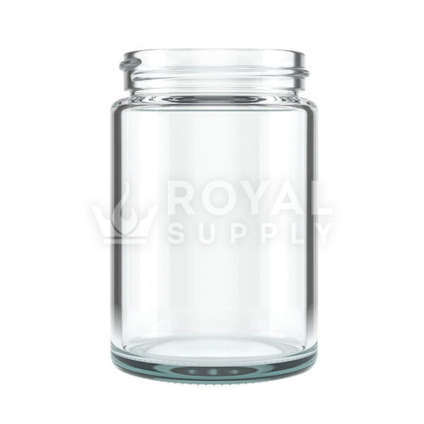 5 OZ STRAIGHT SIDED CLEAR GLASS JAR, 50MM NECK (QTY 100)