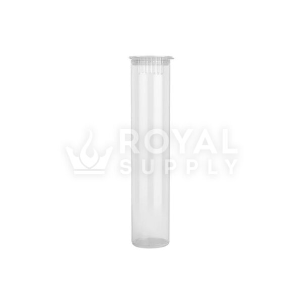90MM CHILD RESISTANT | POP TOP TRANSLUCENT PLASTIC PRE-ROLL TUBES, CLEAR (QTY 1,000)