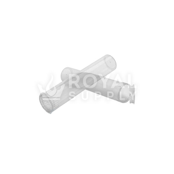90MM CHILD RESISTANT | POP TOP TRANSLUCENT PLASTIC PRE-ROLL TUBES, CLEAR (QTY 1,000)
