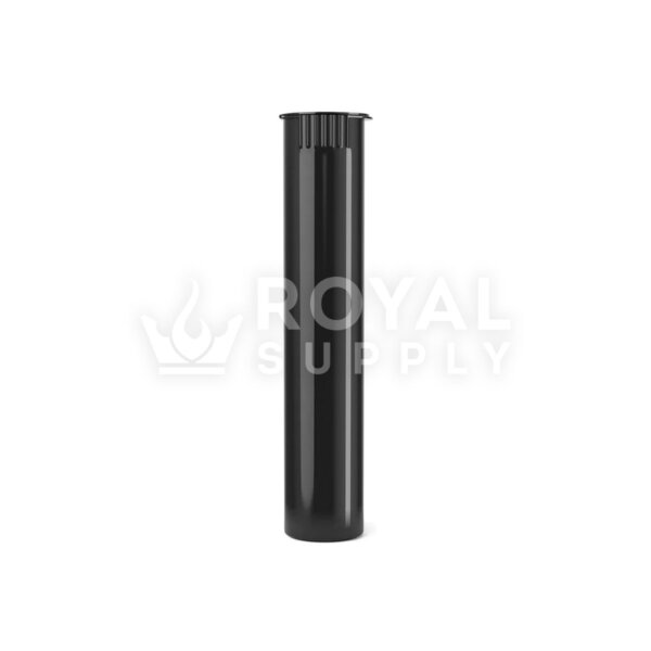 98MM CHILD RESISTANT | POP TOP OPAQUE PLASTIC PRE-ROLL TUBES, BLACK (QTY 1,000)