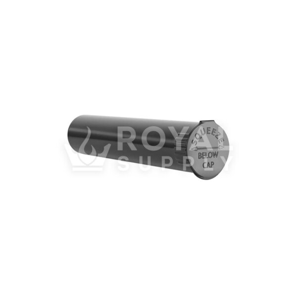 98MM CHILD RESISTANT | POP TOP OPAQUE PLASTIC PRE-ROLL TUBES, BLACK (QTY 1,000)