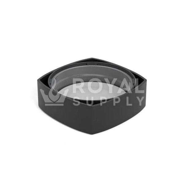 9ML BLACK PUSH DOWN & TURN PLASTIC PILLOW CAP W/ TEFLON LINER (QTY 240)