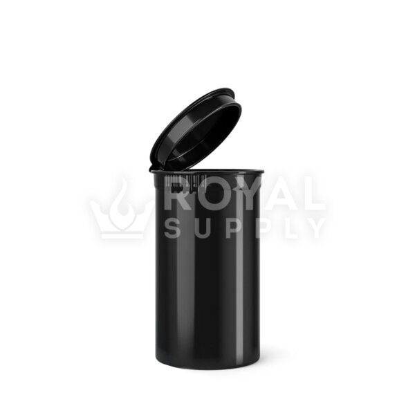 Child Resistant | 19dr Opaque Black Pop Top Bottles, 3.5g, 225 Count