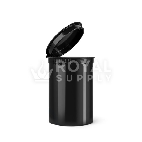 Child Resistant | 30dr Opaque Black Pop Top Bottles, 7g, 150 Count