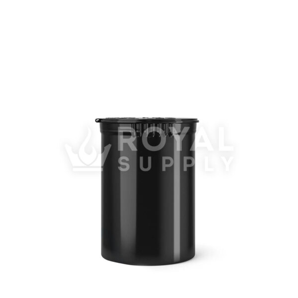 Child Resistant | 30dr Opaque Black Pop Top Bottles, 7g, 150 Count
