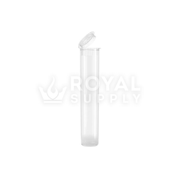 70MM CHILD RESISTANT | POP TOP TRANSLUCENT PLASTIC PRE-ROLL TUBES, CLEAR (QTY 1,000)