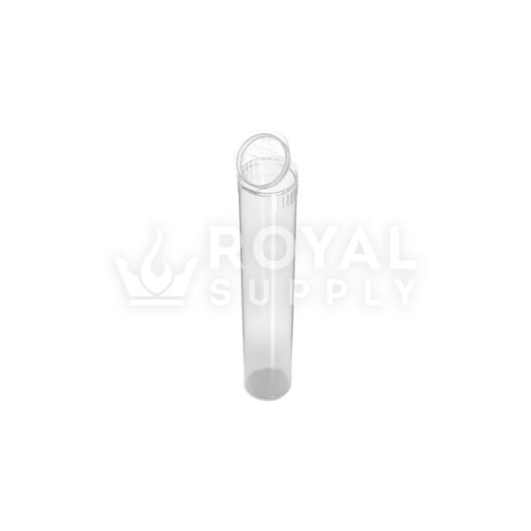 70MM CHILD RESISTANT | POP TOP TRANSLUCENT PLASTIC PRE-ROLL TUBES, CLEAR (QTY 1,000)