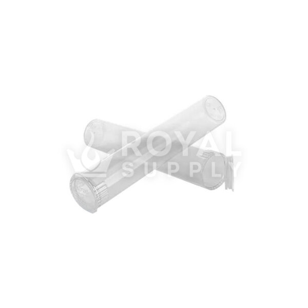 70MM CHILD RESISTANT | POP TOP TRANSLUCENT PLASTIC PRE-ROLL TUBES, CLEAR (QTY 1,000)