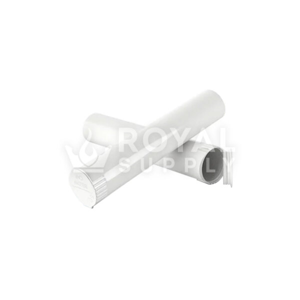 70MM CHILD RESISTANT | POP TOP OPAQUE PLASTIC PRE-ROLL TUBES, WHITE (QTY 1,000)