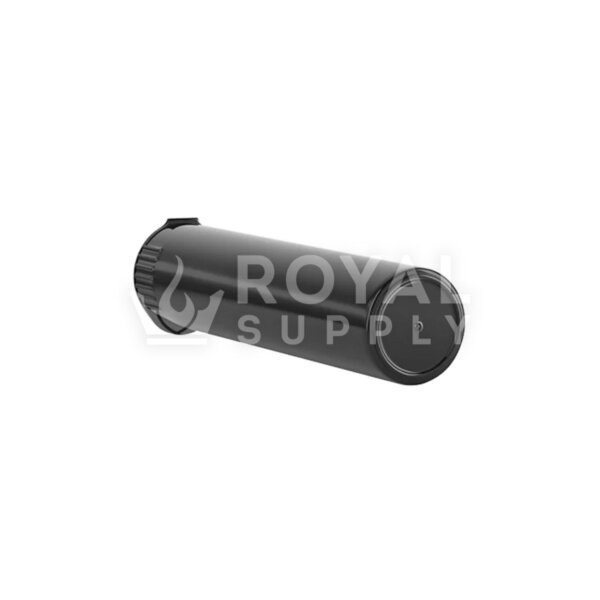 80MM CHILD RESISTANT | POP TOP OPAQUE PLASTIC PRE-ROLL TUBES, BLACK (QTY 1,000)