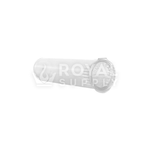 80MM CHILD RESISTANT | POP TOP TRANSLUCENT PLASTIC PRE-ROLL TUBES, CLEAR (QTY 1,000)