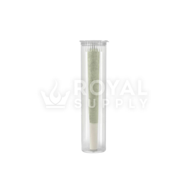 80MM CHILD RESISTANT | POP TOP TRANSLUCENT PLASTIC PRE-ROLL TUBES, CLEAR (QTY 1,000)