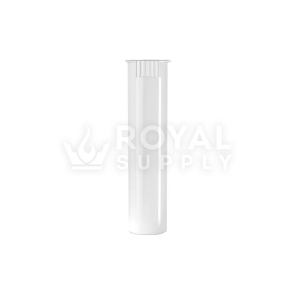 80MM CHILD RESISTANT | POP TOP OPAQUE PLASTIC PRE-ROLL TUBES, WHITE (QTY 1,000)