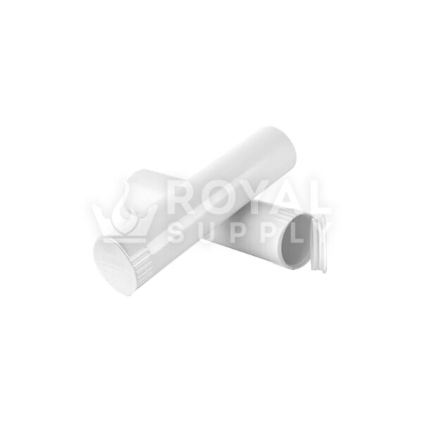 80MM CHILD RESISTANT | POP TOP OPAQUE PLASTIC PRE-ROLL TUBES, WHITE (QTY 1,000)