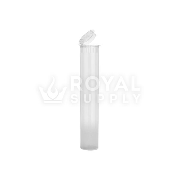 80MM CHILD RESISTANT | POP TOP TRANSLUCENT PLASTIC VAPE CARTRIDGE TUBES, CLEAR (QTY 1,000)