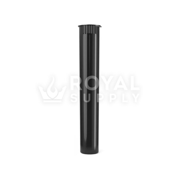 116MM CR POP TOP 100% BIODEGRADABLE PLASTIC PRE ROLL TUBES, BLACK (QTY 1000)