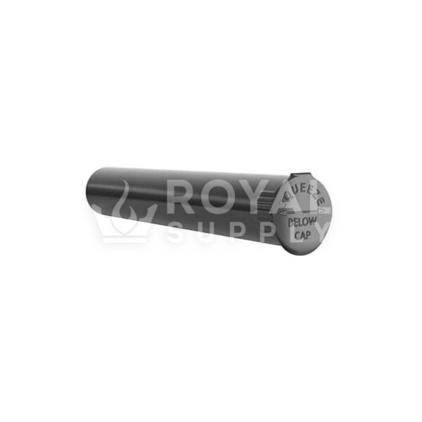 116MM CR POP TOP 100% BIODEGRADABLE PLASTIC PRE ROLL TUBES, BLACK (QTY 1000)