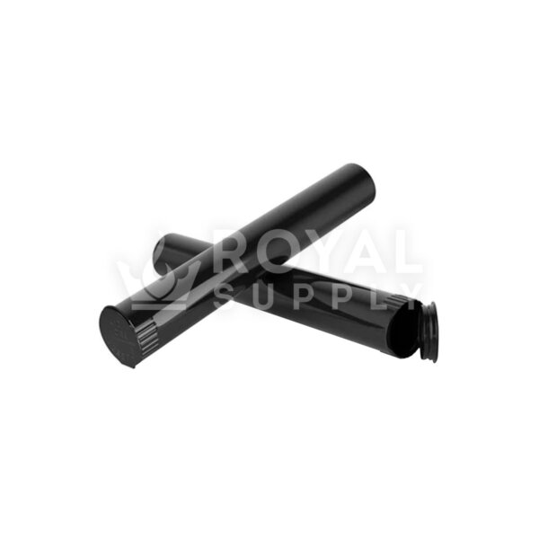 116MM CR POP TOP 100% BIODEGRADABLE PLASTIC PRE ROLL TUBES, BLACK (QTY 1000)