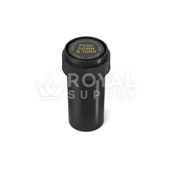 Child Resistant | 13dr Black Reversible Cap Vials, 2g, 275 Count