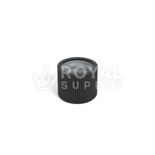18mm PCR ribbed push down & turn cap