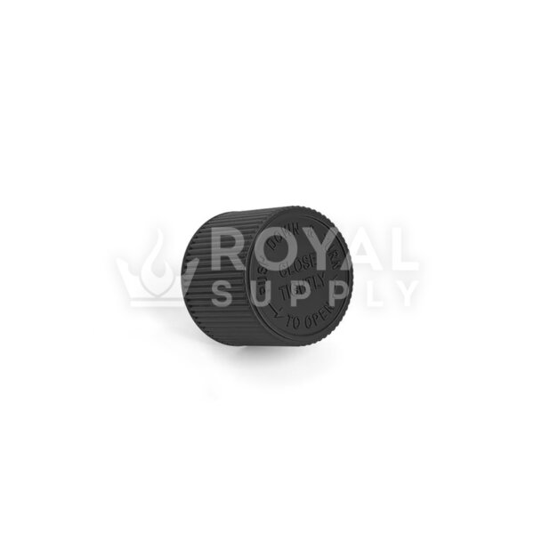 18mm PCR ribbed push down & turn cap