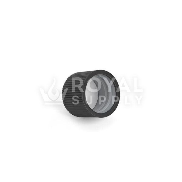 18mm PCR ribbed push down & turn cap