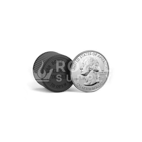 18mm PCR ribbed push down & turn cap