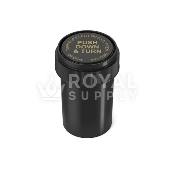 Child Resistant | 20dr Black Reversible Cap Vials, 3.5g, 240 Count