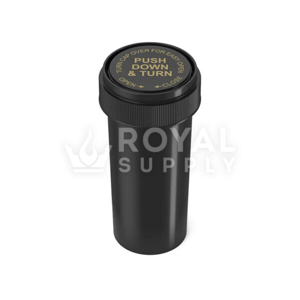 Child Resistant | 30dr Black Reversible Cap Vials, 7g, 190 Count