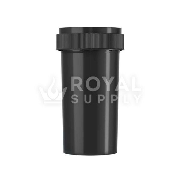Child Resistant | 40dr Black Reversible Cap Vials, 10g, 150 Count