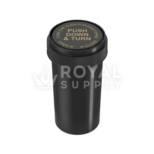 Child Resistant | 40dr Black Reversible Cap Vials, 10g, 150 Count