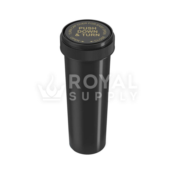 Child Resistant | 60dr Black Reversible Cap Vials, 14g, 100 Count