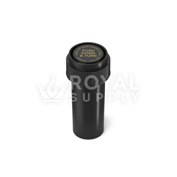 Child Resistant | 8dr Black Reversible Cap Vials, 1g, 410 Count