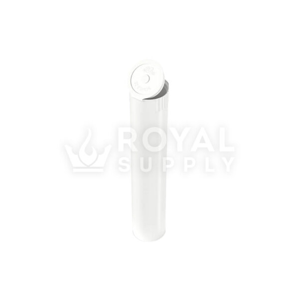 95MM CR POP TOP 100% BIODEGRADABLE PLASTIC PRE ROLL TUBES, WHITE (QTY 1000)