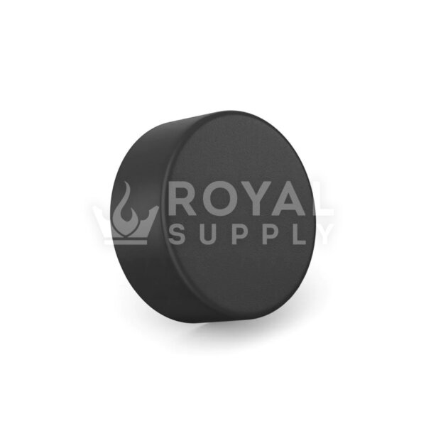 CHILD RESISTANT | SMOOTH PUSH DOWN & TURN PLASTIC CAPS W/ FOIL LINER, 38MM, MATTE BLACK (QTY 504)