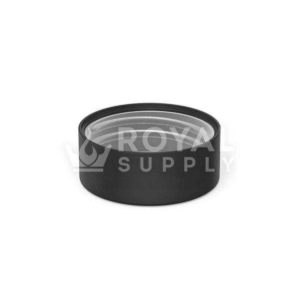 CHILD RESISTANT | SMOOTH PUSH DOWN & TURN PLASTIC CAPS W/ FOIL LINER, 38MM, MATTE BLACK (QTY 504)